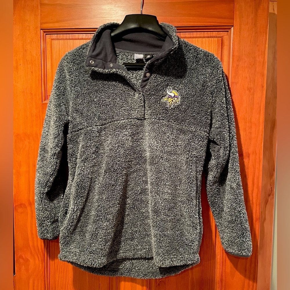Women’s Medium, Grey, Minnesota Vikings, Sherpa Pullover
